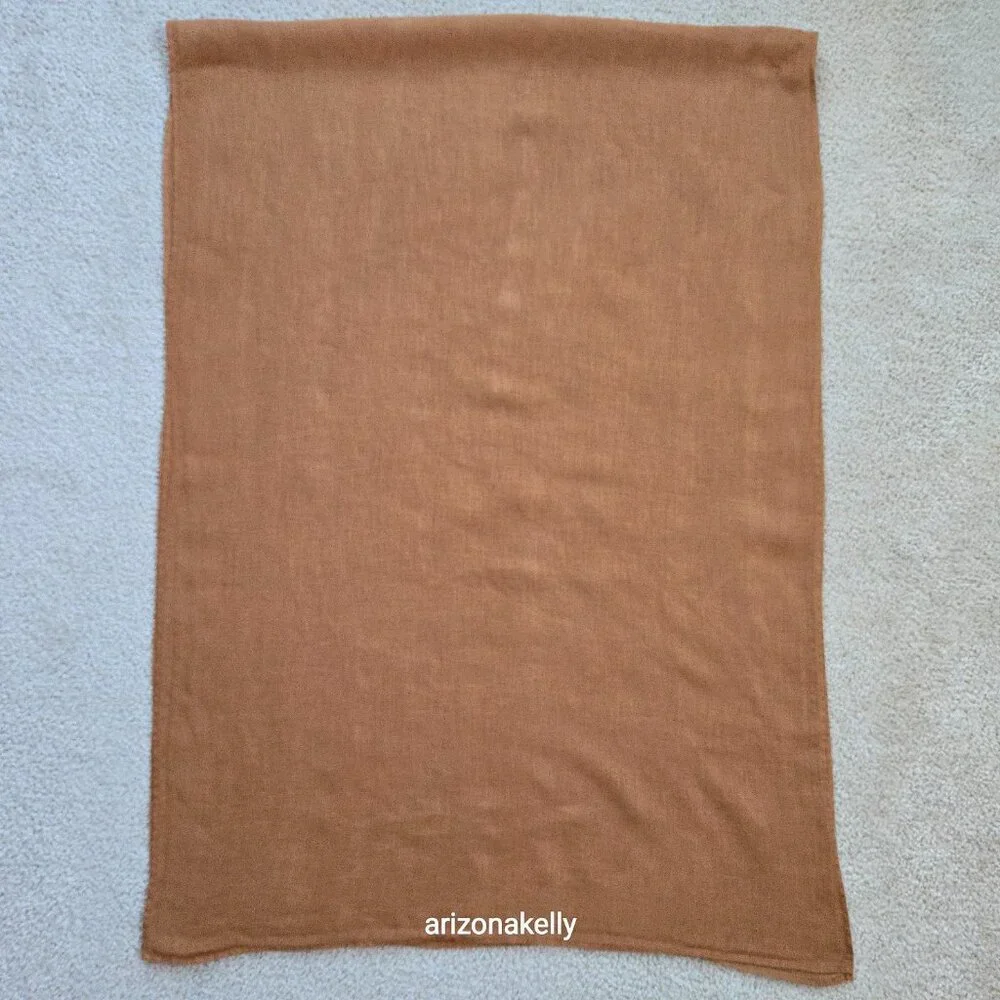 Linen Scarf Hemmed Chestnut Brown